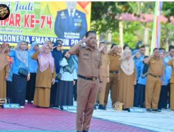 Asisten III Setda Kampar Pimpin Apel Gabungan OPD di Lingkungan Kantor Bupati