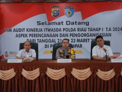 Sampaikan Capaian Hasil dan Laporan Kegiatan, Polres Kampar Terima Tim Audit Kinerja Itwasda Polda Riau