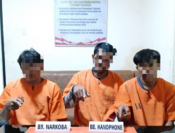 Sat Resnarkoba Polres Kampar Berhasil Amankan Tiga Pria Yang Terbukti Terlibat Peredaran Sabu