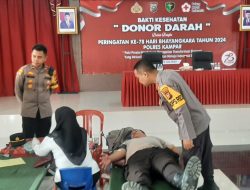 Ratusan Personel Polres Kampar Ikuti Donor Darah Jelang Hari Bhayangkara ke-78