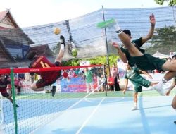 Dalam Rangka Meriahkan HUT Radio Milik Pemkab Rohul, Sepak Takraw Kodim 0313/KPR Menang Atas Dinkes Rohul