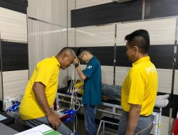 Pastikan kesehatan Personil Polres Kampar, Biddokkes Polda Riau dan TIM Labor RS. Awal Bros Pekanbaru Lakukan Cek Kesehatan