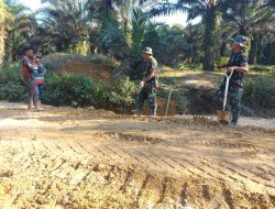 Satgas TMMD Kodim 0313/KPR Gesa Pengerjaan Insfratruktur Desa Tanjung Belit Selatan