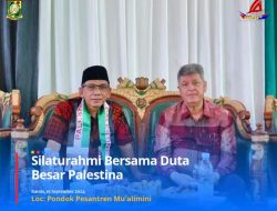 Duta Besar Palestina Zuhair Al-Shun Kunjungi Ponpes Mu’allimin Bangkinang Disambut Asisten III Setda Kampar
