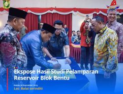 Asisten II Suhermi Lakukan Penandatanganan Kesepakatan Bersama Hasil Studi Pelamparan Blok Bentu