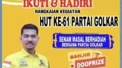 Wakil Ketua DPRD Kampar Iib Nursaleh Ajak Warga Meriahkan HUT ke-61 Partai Golkar