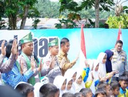 Bupati Kampar dan Kapolda Riau Gladi Bersih Peresmian Jembatan Merah Putih Presisi di Desa Gobah