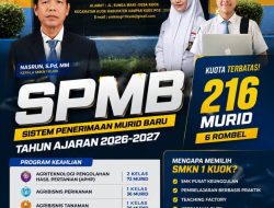 SMKN 1 Kuok Resmi Buka SPMB 2026-2027, Siapkan 216 Kuota Siswa Baru di Lima Program Keahlian