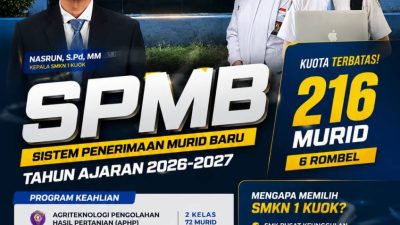 SMKN 1 Kuok Resmi Buka SPMB 2026-2027, Siapkan 216 Kuota Siswa Baru di Lima Program Keahlian