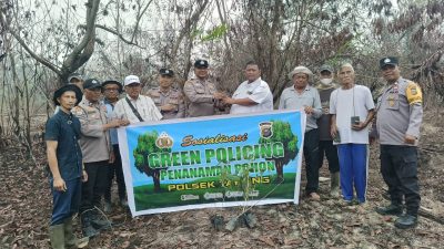 Polsek Tapung dan Pemdes Petapahan Jaya Tanam 60 Batang Pohon, Wujudkan Green Policing