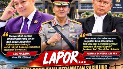 JACKPOT/GELPER DIDUGA MASIH BEROPERASI, KAPOLDA KEPRI DIMINTA TURUN TANGAN